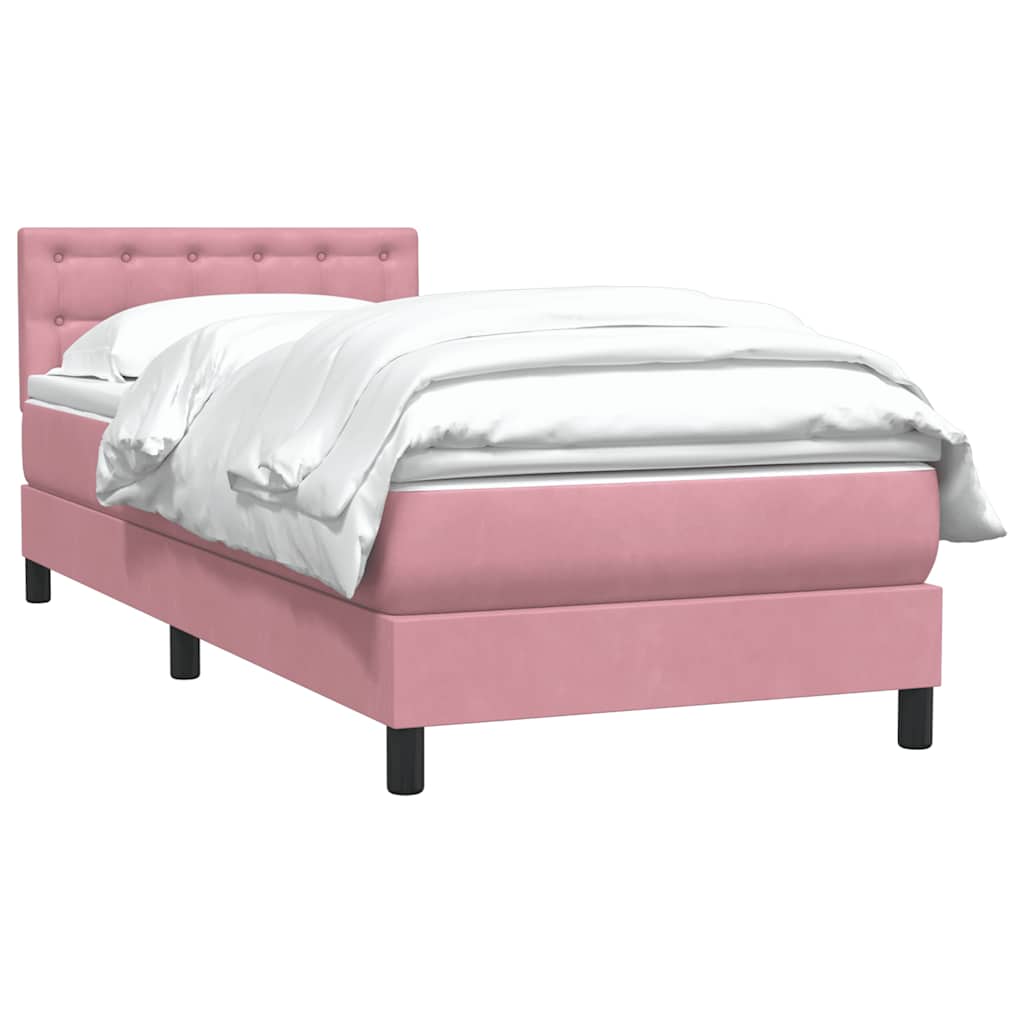 Boxspring met matras fluweel roze 80x210 cm