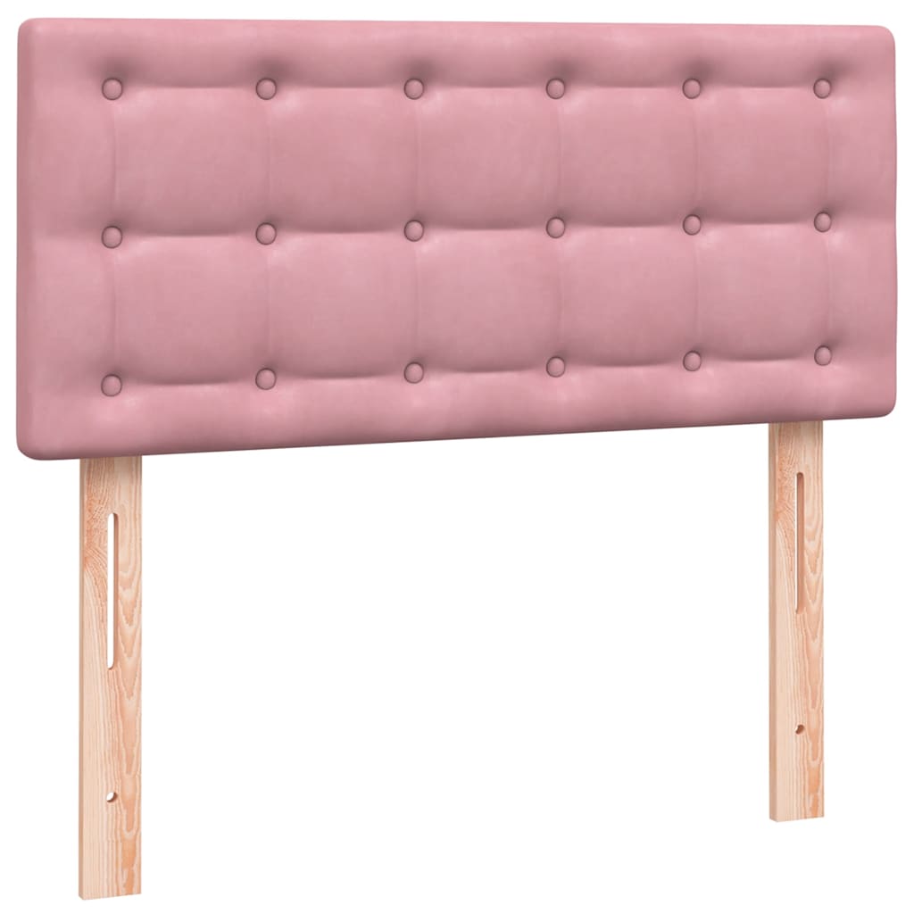 Boxspring met matras fluweel roze 80x210 cm