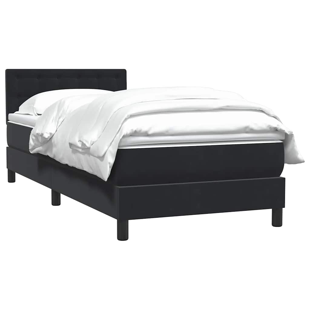 Boxspring met matras fluweel zwart 90x210 cm is nu te koop bij PeponiXL, paradijselijk wonen!