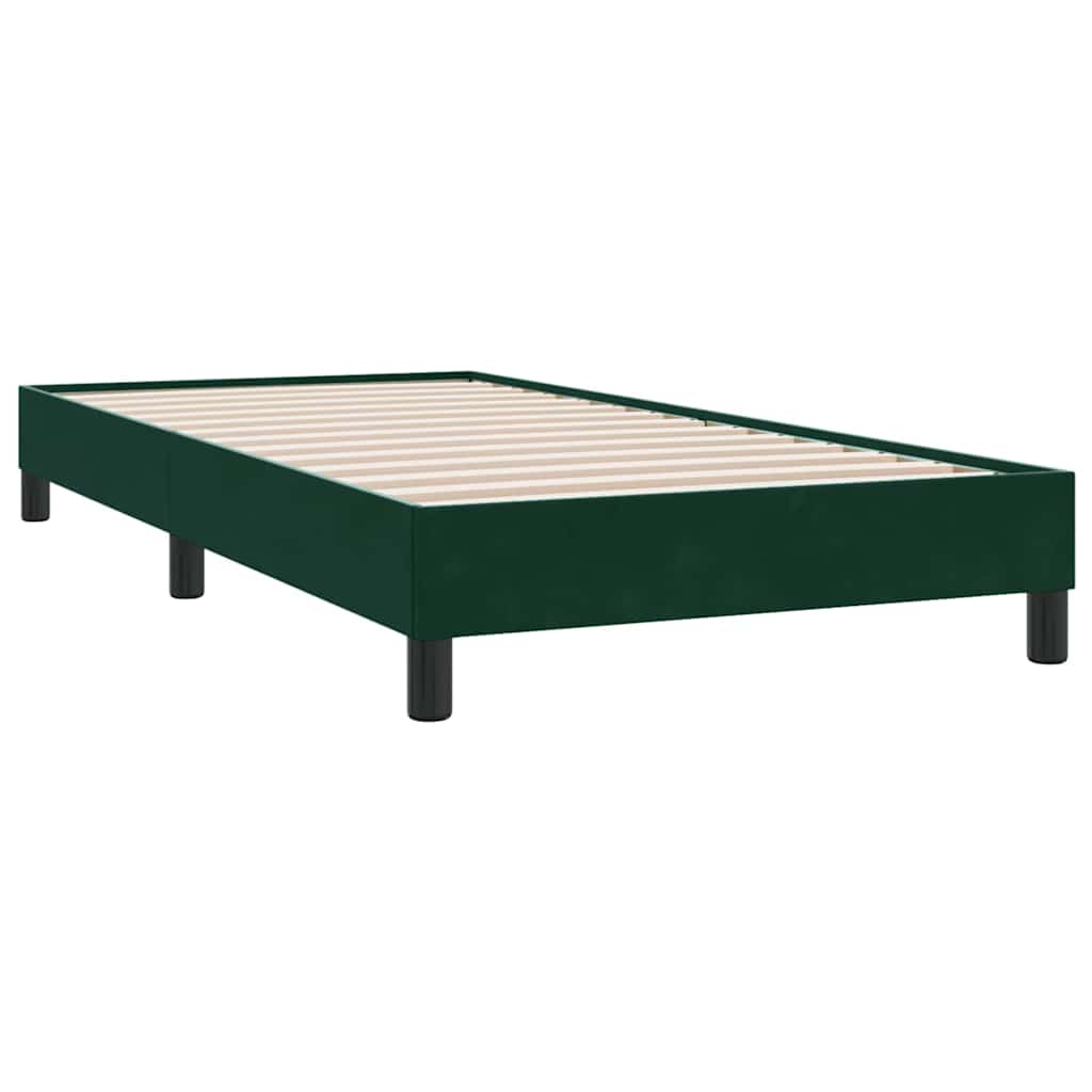 Boxspring met matras fluweel donkergroen 90x210 cm