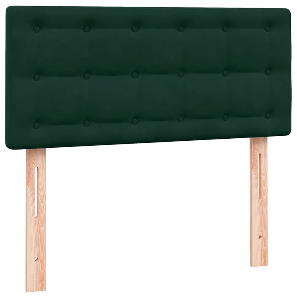 Boxspring met matras fluweel donkergroen 90x210 cm