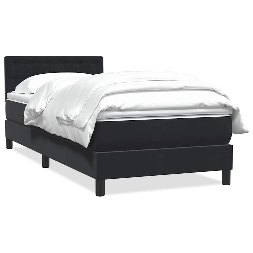 Boxspring met matras fluweel zwart 100x210 cm