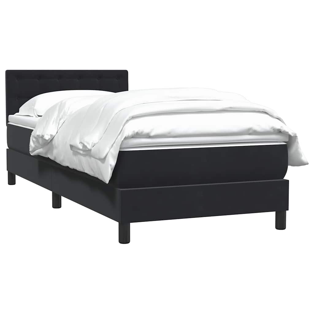 Boxspring met matras fluweel zwart 100x210 cm