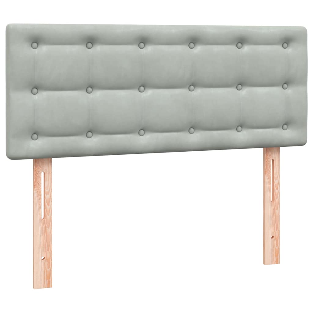 Boxspring met matras fluweel lichtgrijs 120x210 cm