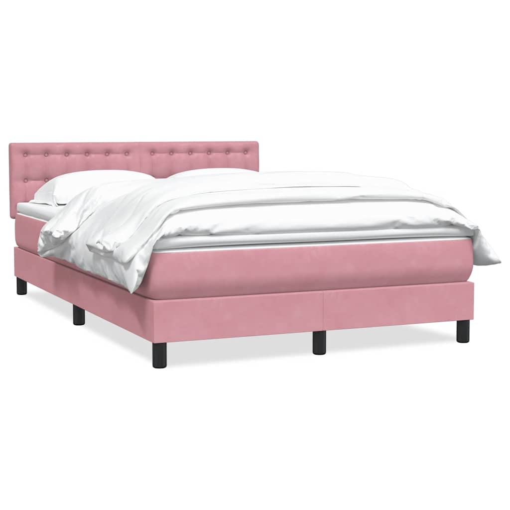 Boxspring met matras fluweel roze 160x210 cm is nu te koop bij PeponiXL, paradijselijk wonen!