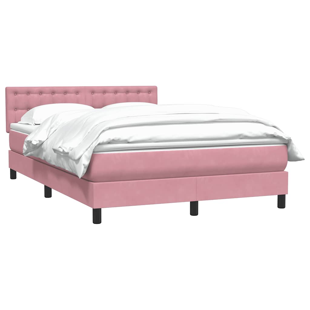 Boxspring met matras fluweel roze 160x210 cm is nu te koop bij PeponiXL, paradijselijk wonen!