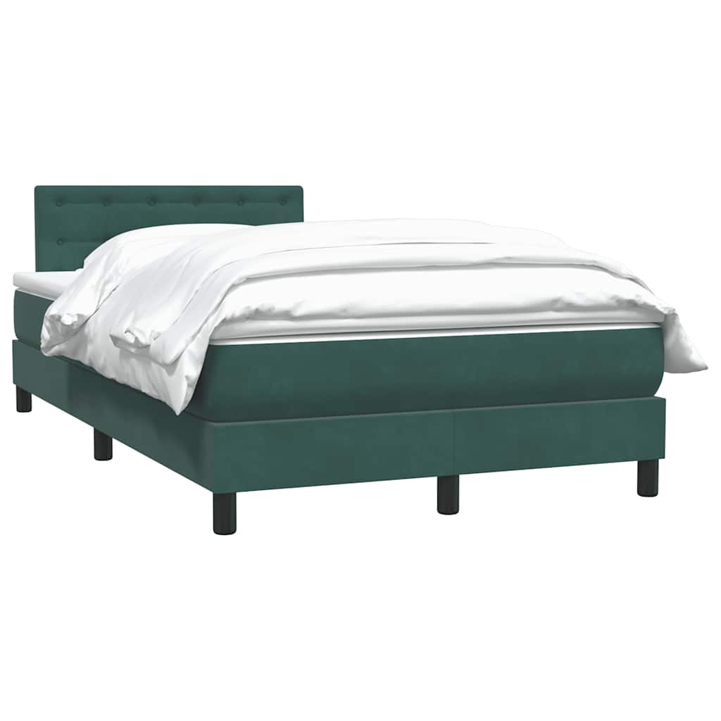 Boxspring met matras fluweel donkergroen 120x220 cm