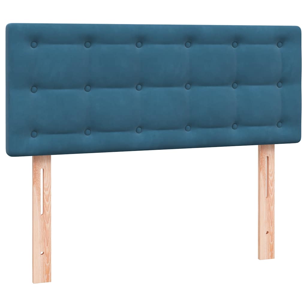 Boxspring met matras fluweel donkerblauw 120x220 cm