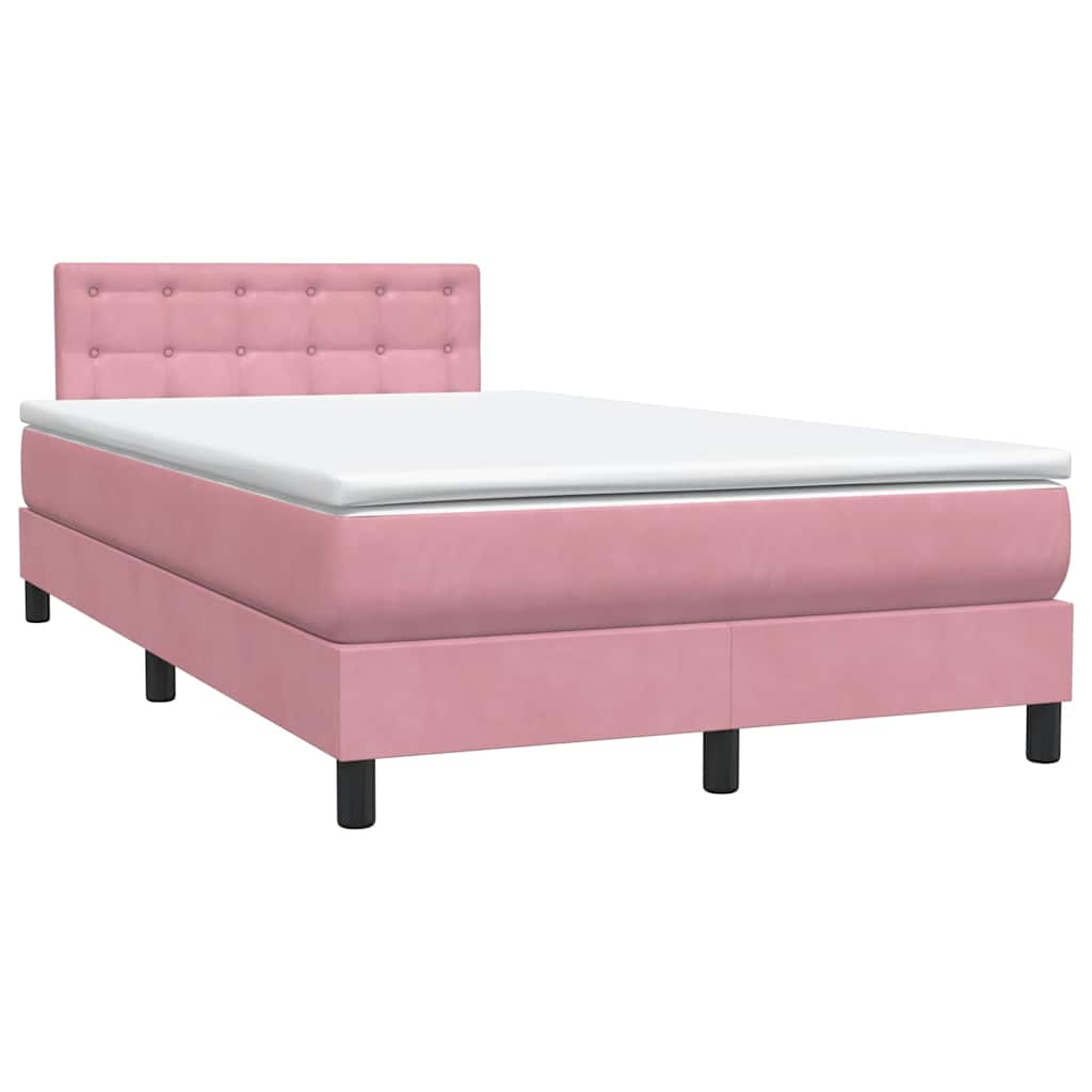 Boxspring met matras fluweel roze 120x220 cm is nu te koop bij PeponiXL, paradijselijk wonen!