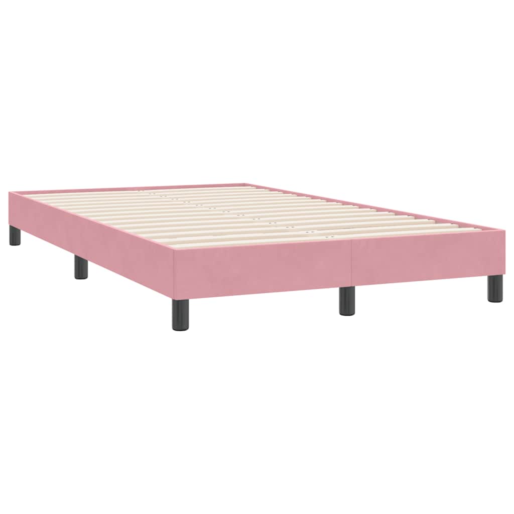 Boxspring met matras fluweel roze 120x220 cm is nu te koop bij PeponiXL, paradijselijk wonen!