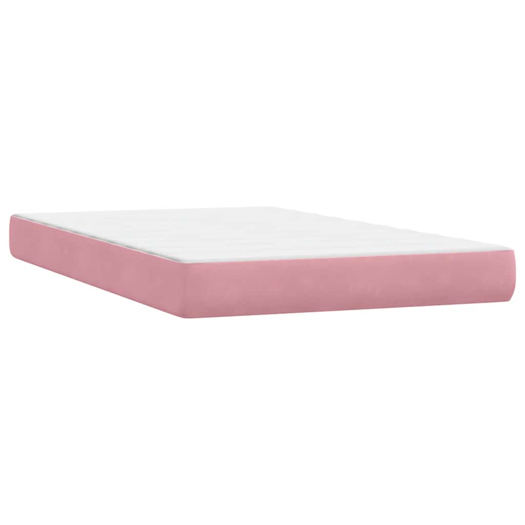 Boxspring met matras fluweel roze 120x220 cm is nu te koop bij PeponiXL, paradijselijk wonen!