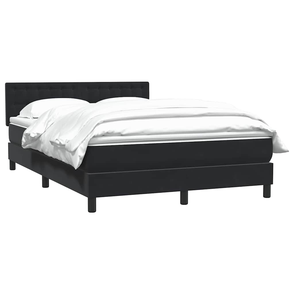 Boxspring met matras fluweel zwart 140x220 cm
