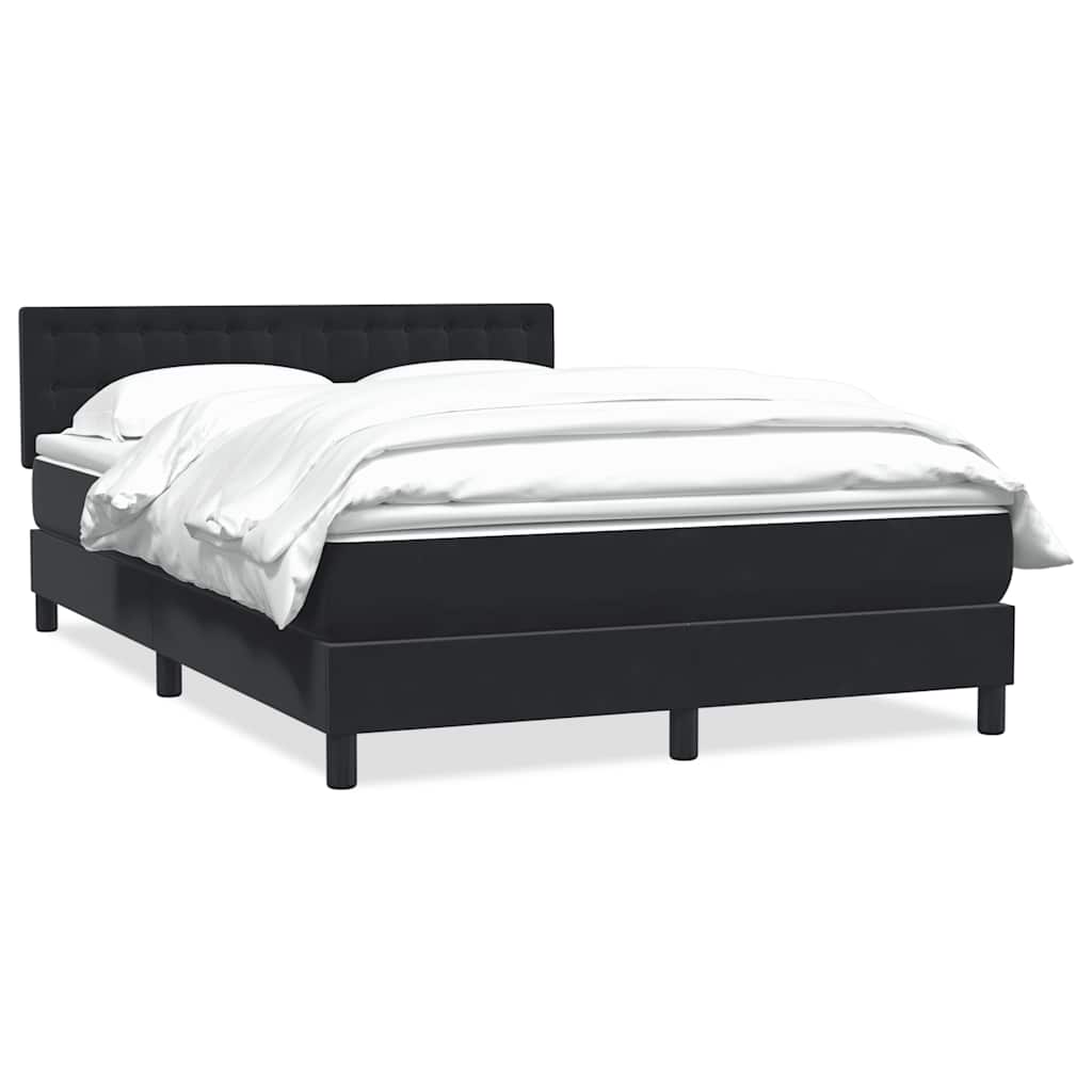 Boxspring met matras fluweel zwart 160x220 cm