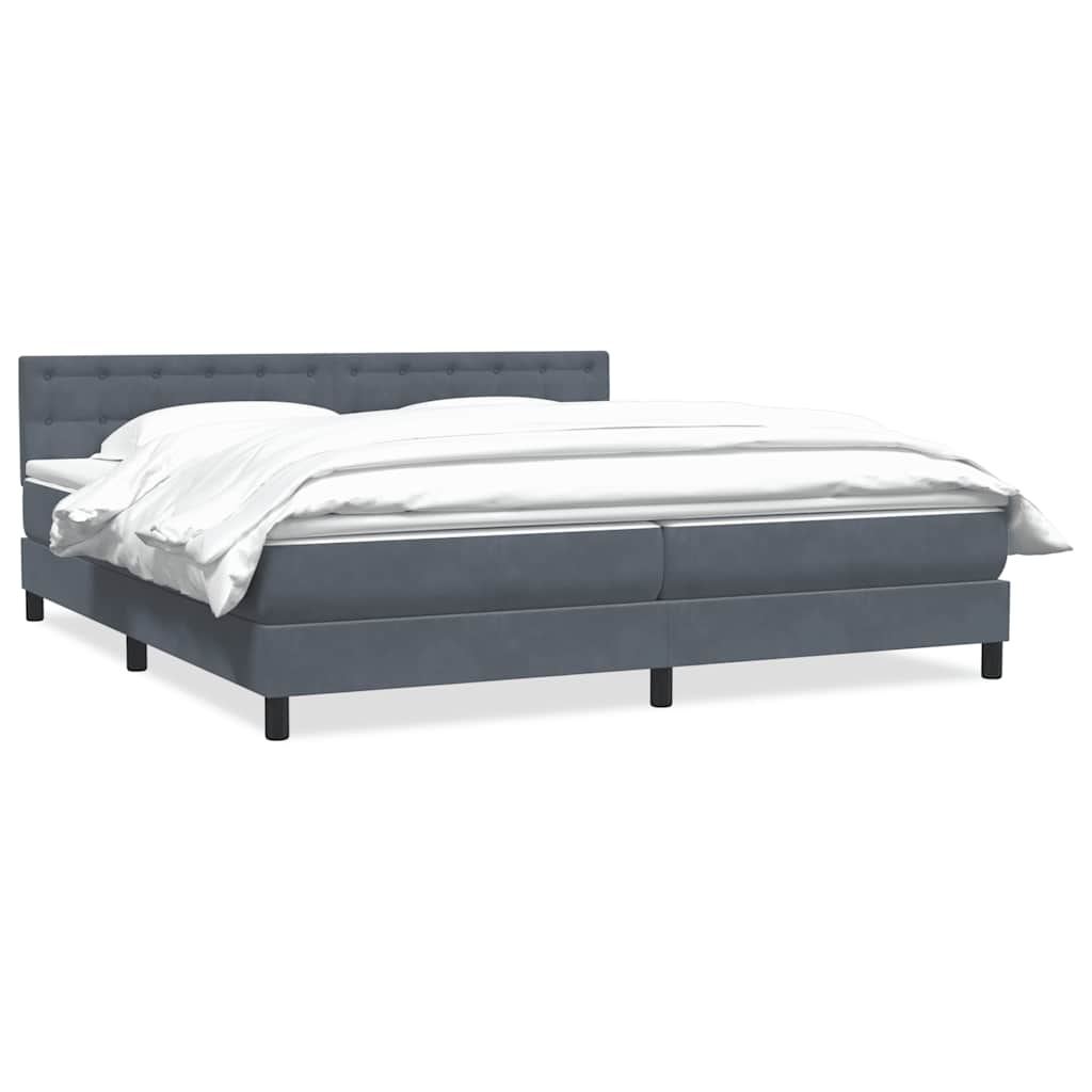 Boxspring met matras fluweel donkergrijs 180x220 cm is nu te koop bij PeponiXL, paradijselijk wonen!