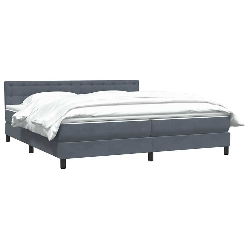 Boxspring met matras fluweel donkergrijs 180x220 cm is nu te koop bij PeponiXL, paradijselijk wonen!