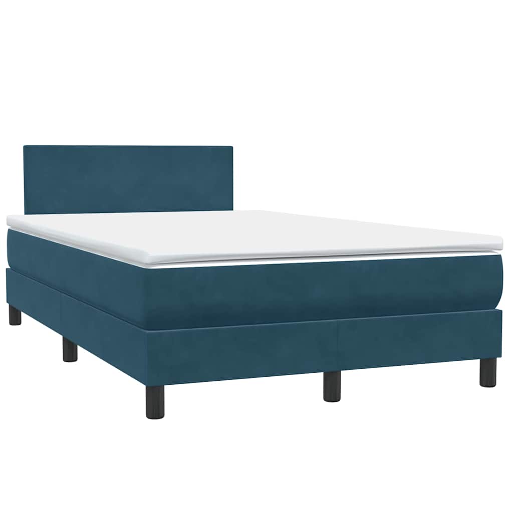 Boxspring met matras en LED fluweel donkerblauw 120x220 cm