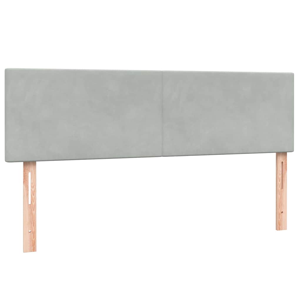 Boxspring met matras en LED fluweel lichtgrijs 140x220 cm