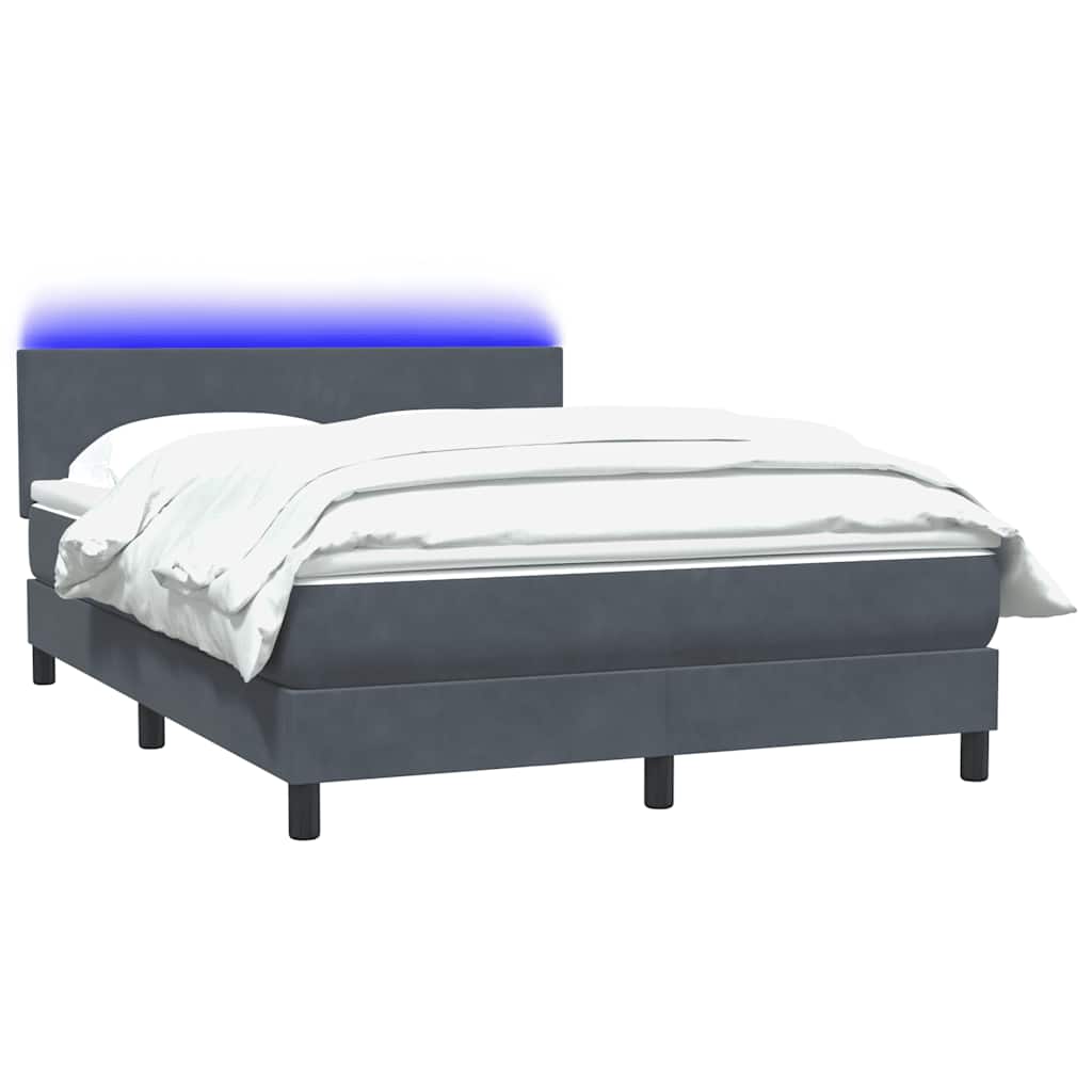 Boxspring met matras en LED fluweel donkergrijs 160x220 cm