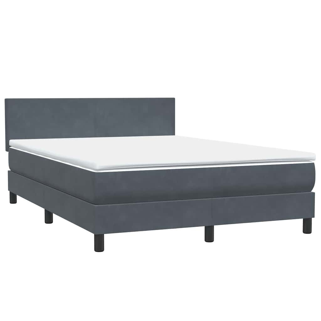 Boxspring met matras en LED fluweel donkergrijs 160x220 cm