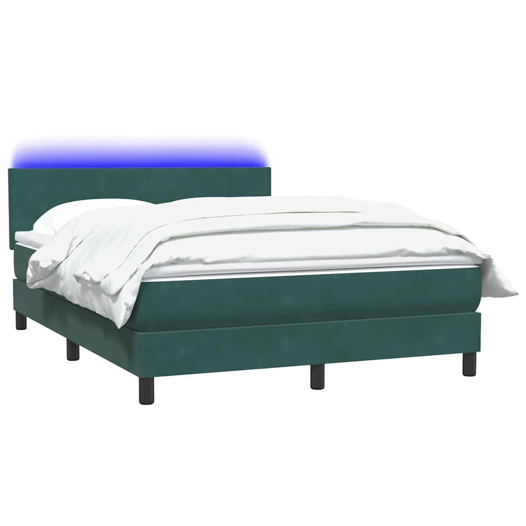 Boxspring met matras en LED fluweel donkergroen 160x220 cm is nu te koop bij PeponiXL, paradijselijk wonen!