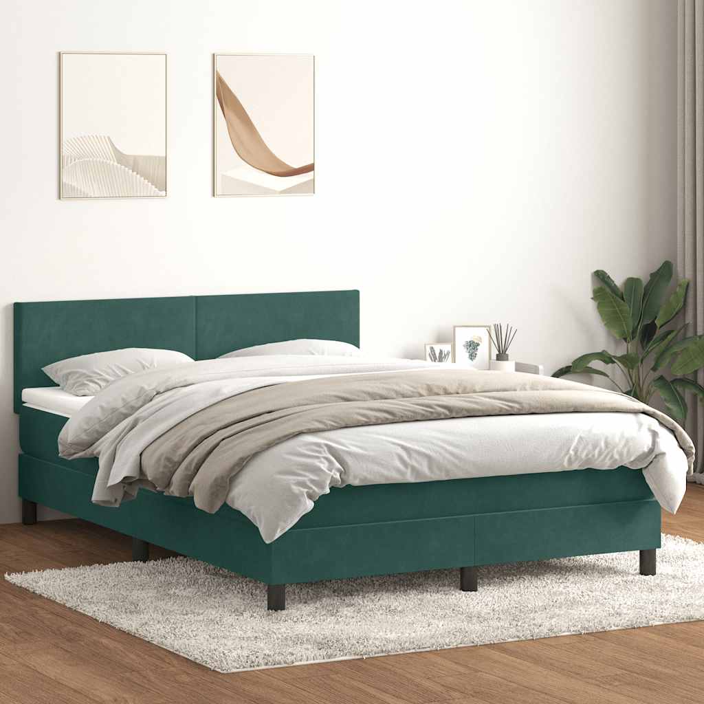Boxspring met matras en LED fluweel donkergroen 160x220 cm is nu te koop bij PeponiXL, paradijselijk wonen!