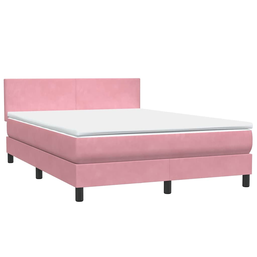 Boxspring met matras en LED fluweel roze 160x220 cm is nu te koop bij PeponiXL, paradijselijk wonen!
