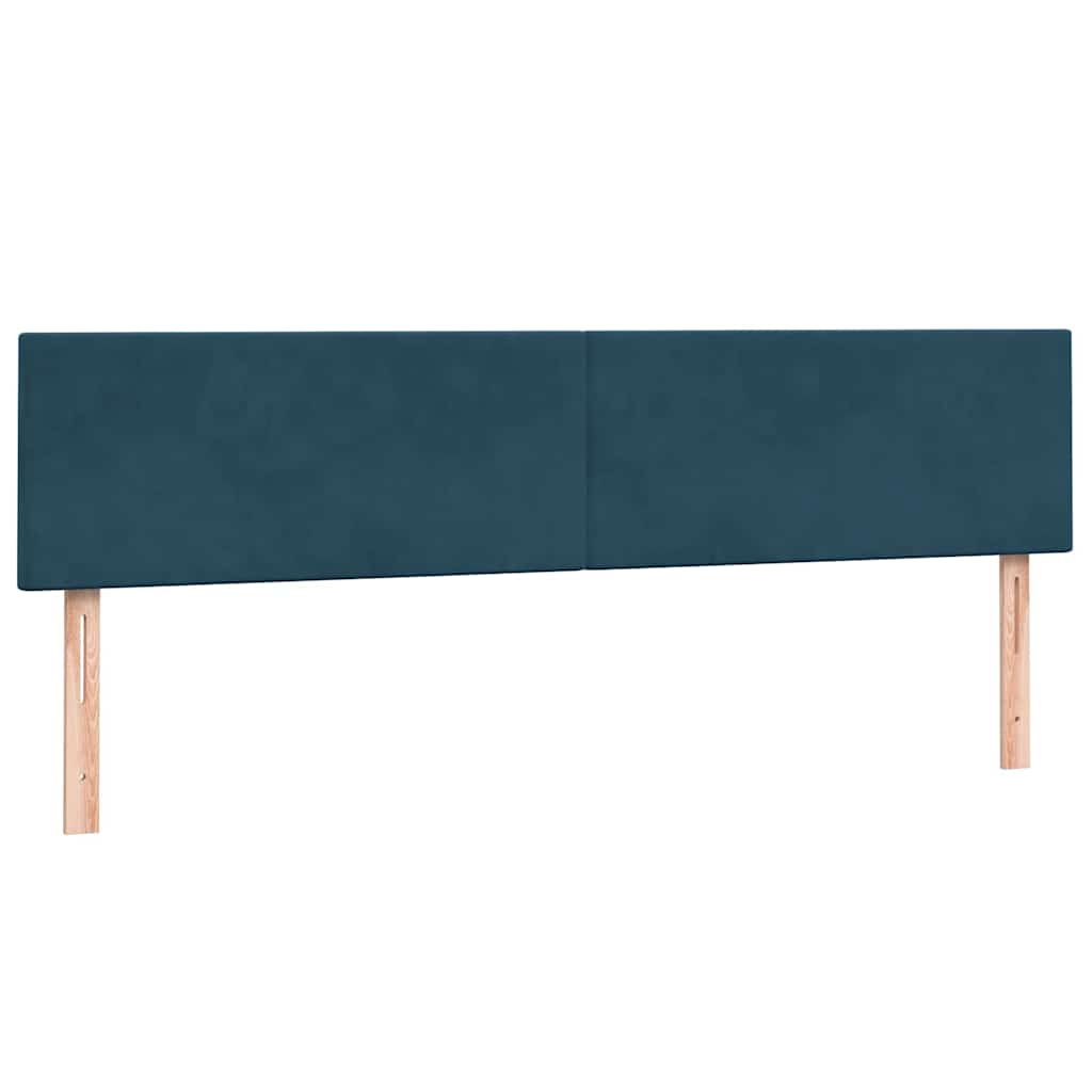 Boxspring met matras en LED fluweel donkerblauw 180x220 cm
