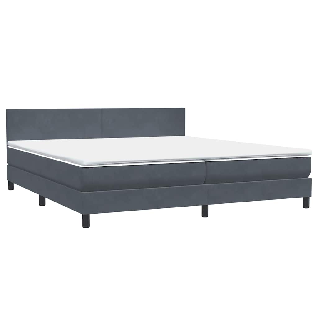 Boxspring met matras en LED fluweel donkergrijs 200x220 cm