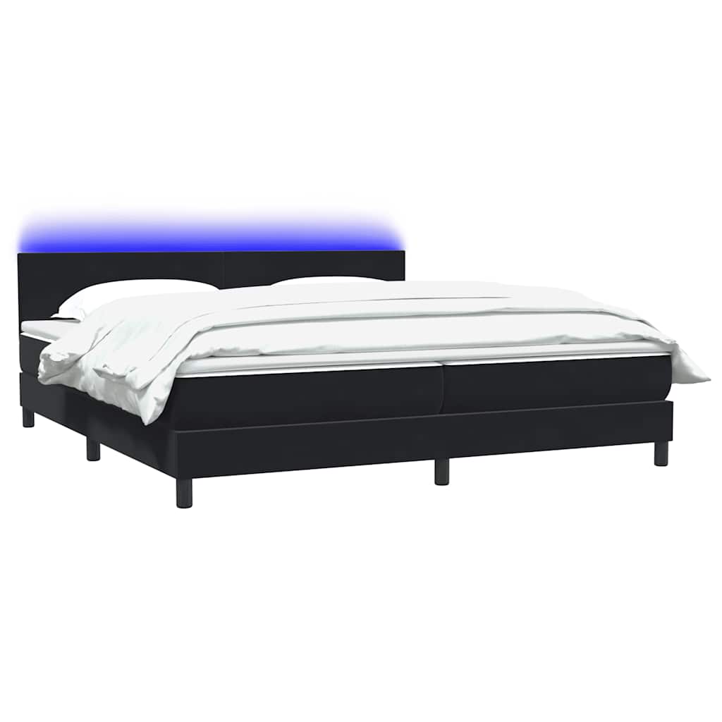 Boxspring met matras en LED fluweel zwart 200x220 cm