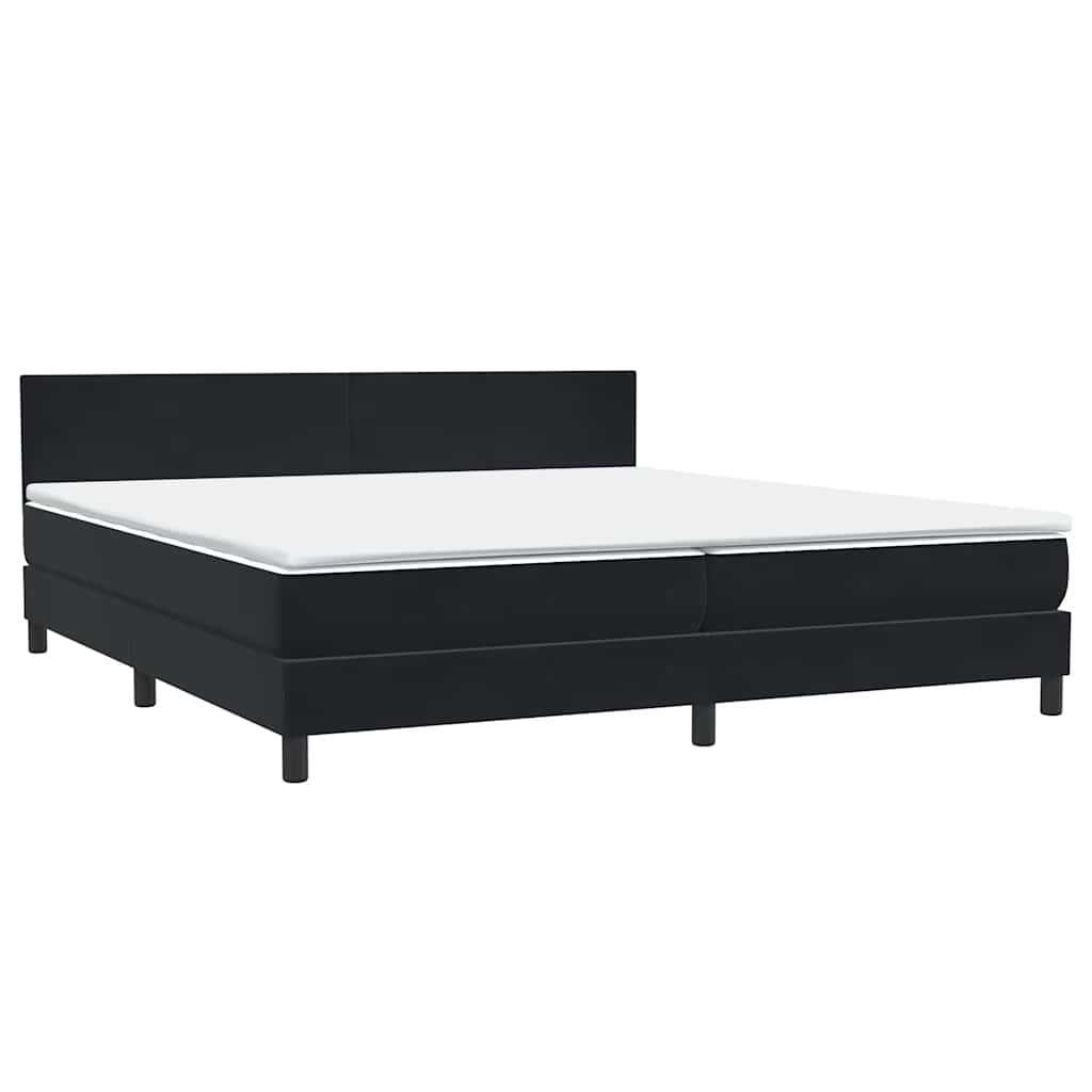 Boxspring met matras en LED fluweel zwart 200x220 cm