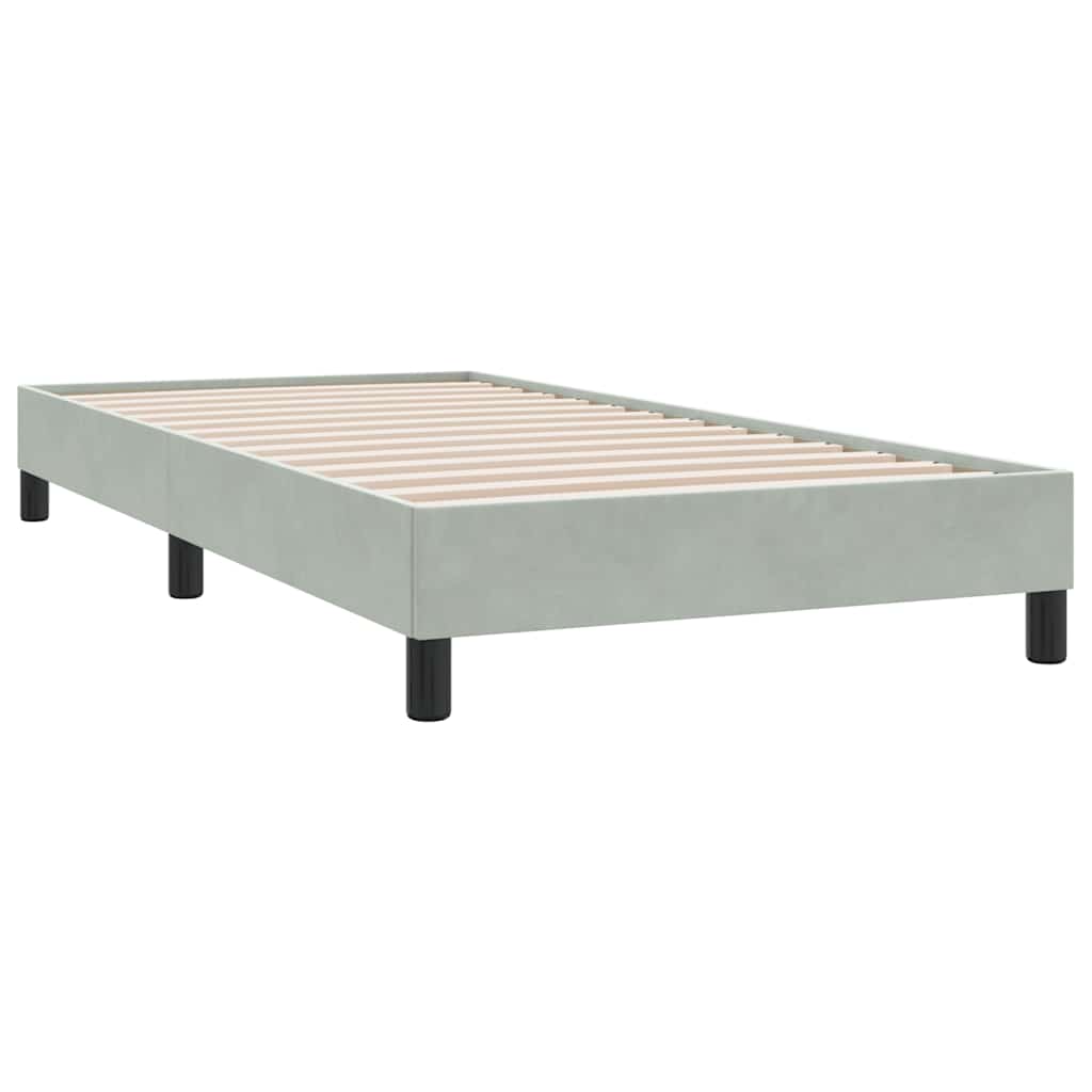 Boxspring met matras en LED fluweel lichtgrijs 90x210 cm is nu te koop bij PeponiXL, paradijselijk wonen!