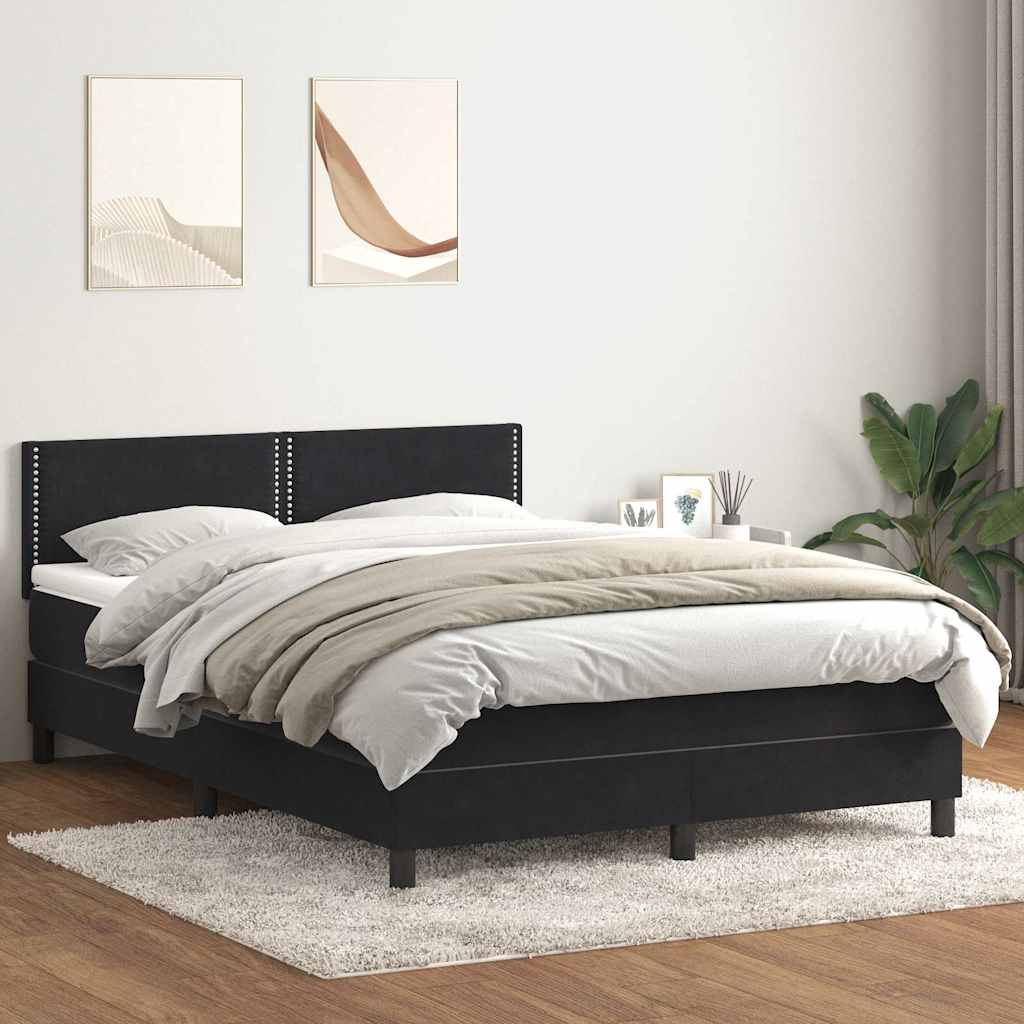 Boxspring met matras en LED fluweel zwart 160x210 cm is nu te koop bij PeponiXL, paradijselijk wonen!