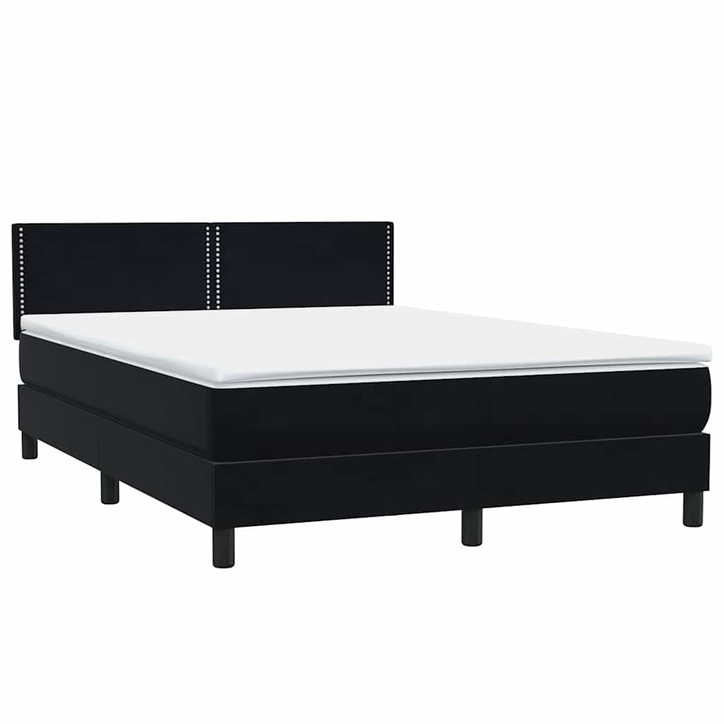 Boxspring met matras en LED fluweel zwart 160x210 cm is nu te koop bij PeponiXL, paradijselijk wonen!
