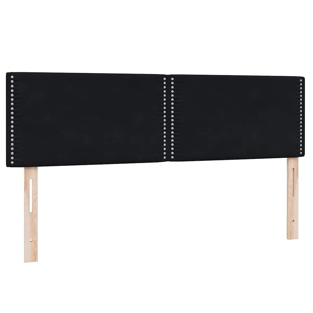 Boxspring met matras en LED fluweel zwart 160x210 cm is nu te koop bij PeponiXL, paradijselijk wonen!