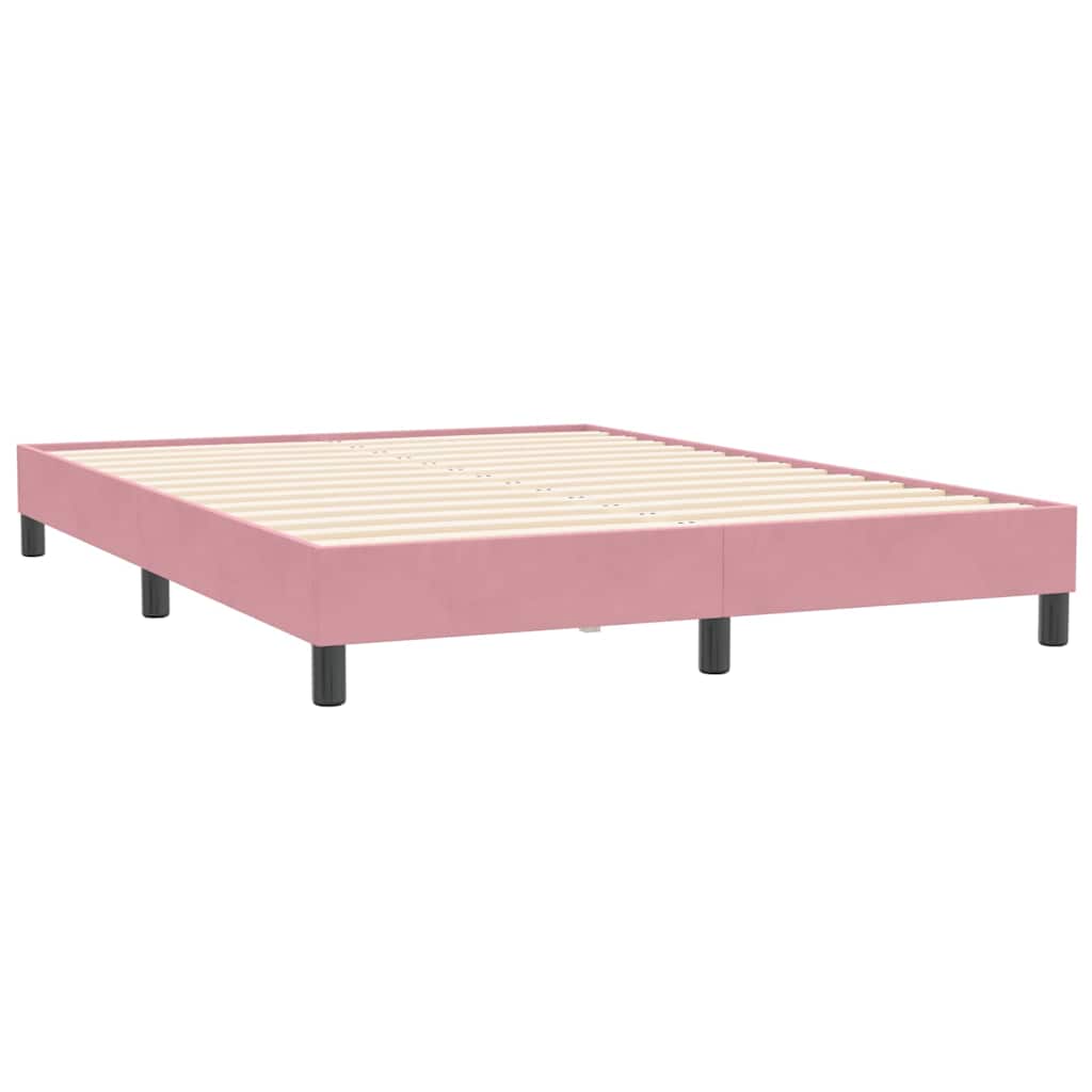 Boxspring met matras en LED fluweel roze 160x210 cm is nu te koop bij PeponiXL, paradijselijk wonen!