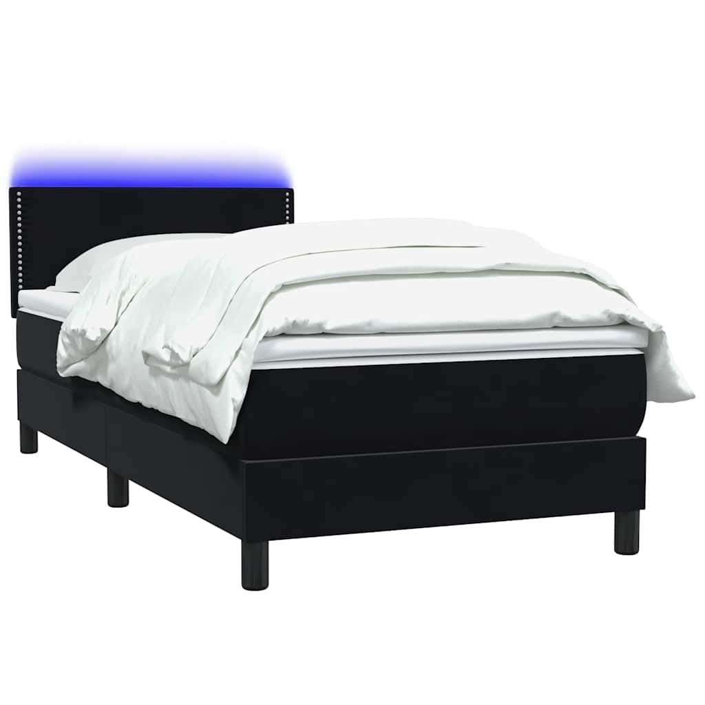 Boxspring met matras en LED fluweel zwart 100x220 cm