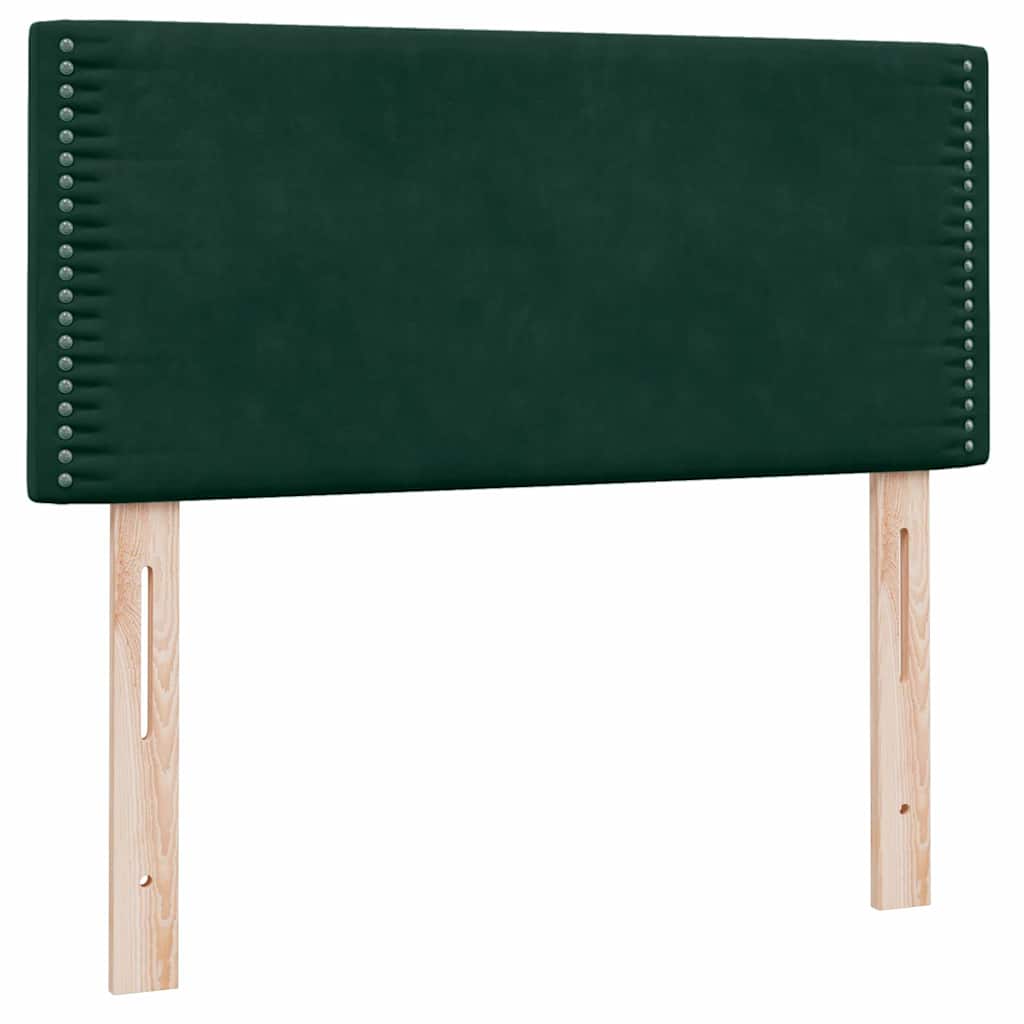 Boxspring met matras en LED fluweel donkergroen 100x220 cm