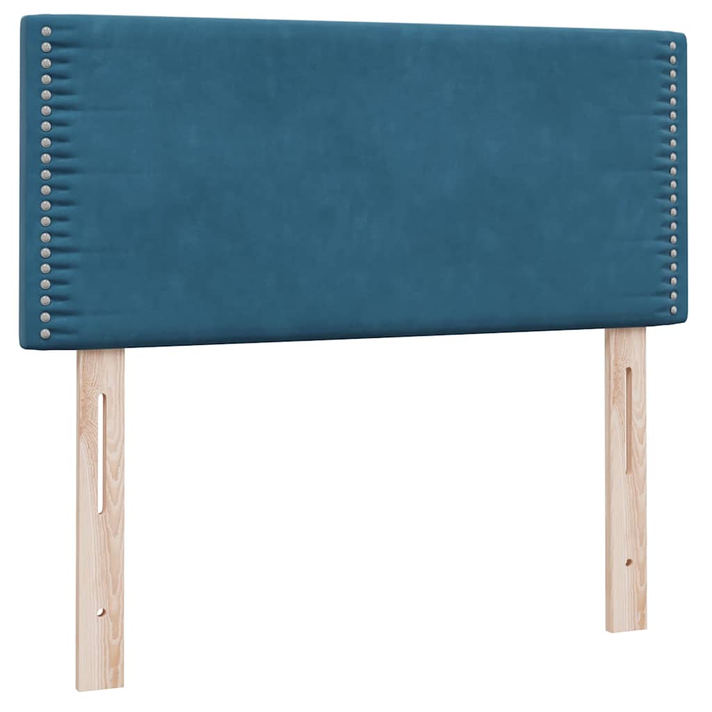 Boxspring met matras en LED fluweel donkerblauw 100x220 cm
