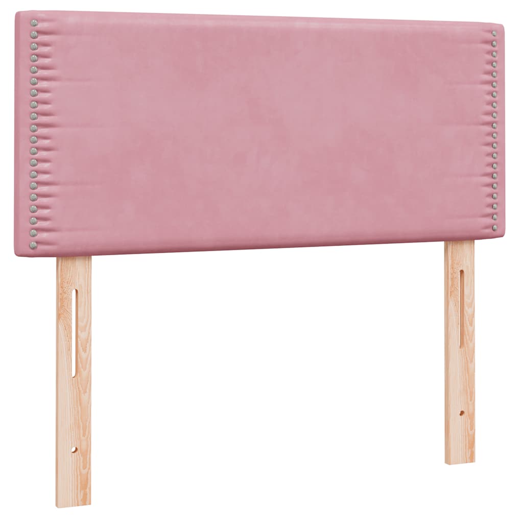 Boxspring met matras en LED fluweel roze 100x220 cm