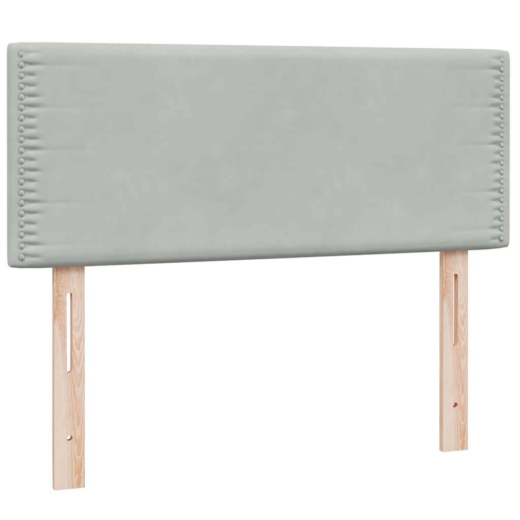 Boxspring met matras en LED fluweel lichtgrijs 120x220 cm
