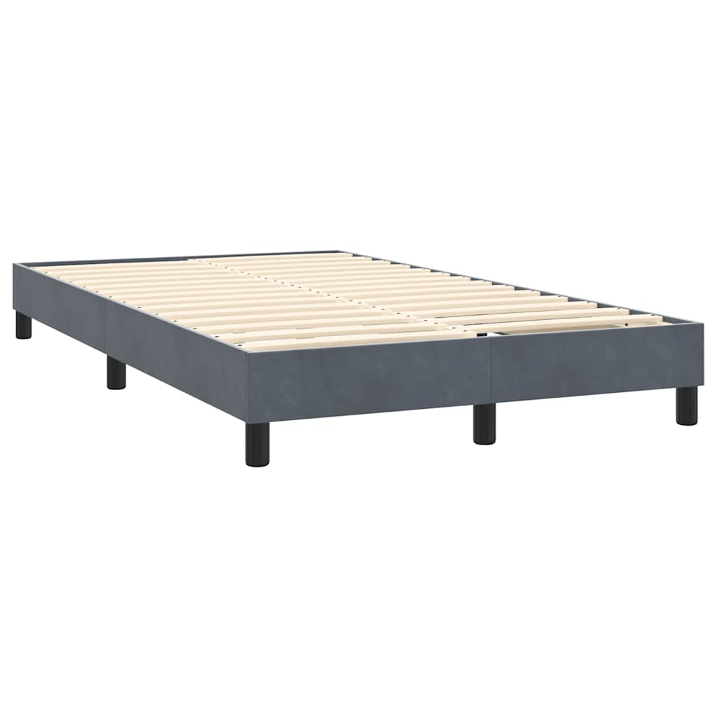 Boxspring met matras en LED fluweel donkergrijs 120x220 cm