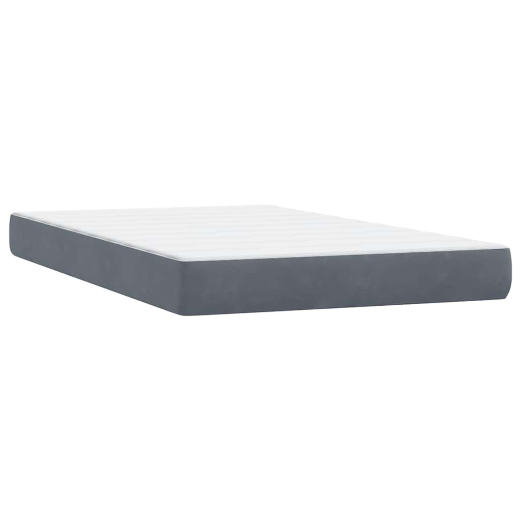 Boxspring met matras en LED fluweel donkergrijs 120x220 cm