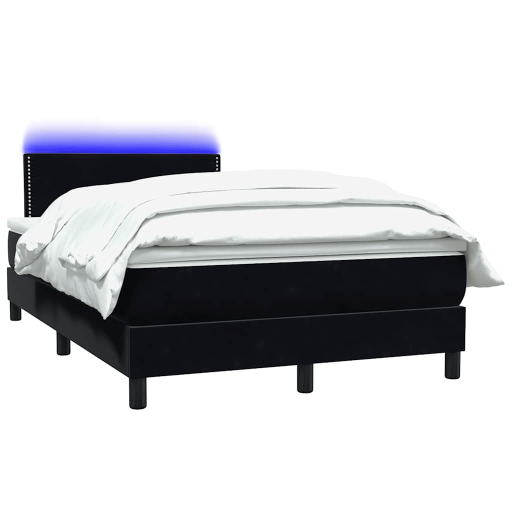 Boxspring met matras en LED fluweel zwart 120x220 cm
