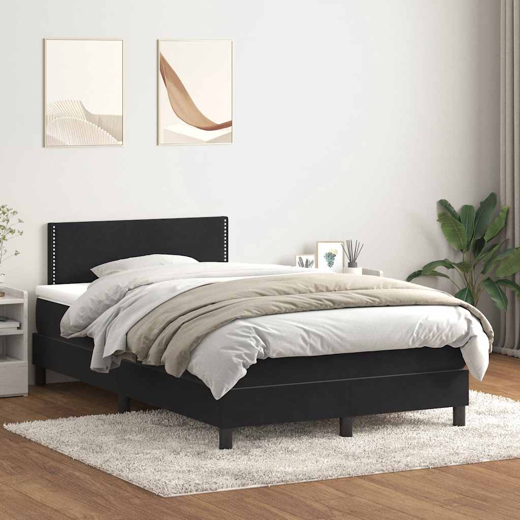 Boxspring met matras en LED fluweel zwart 120x220 cm