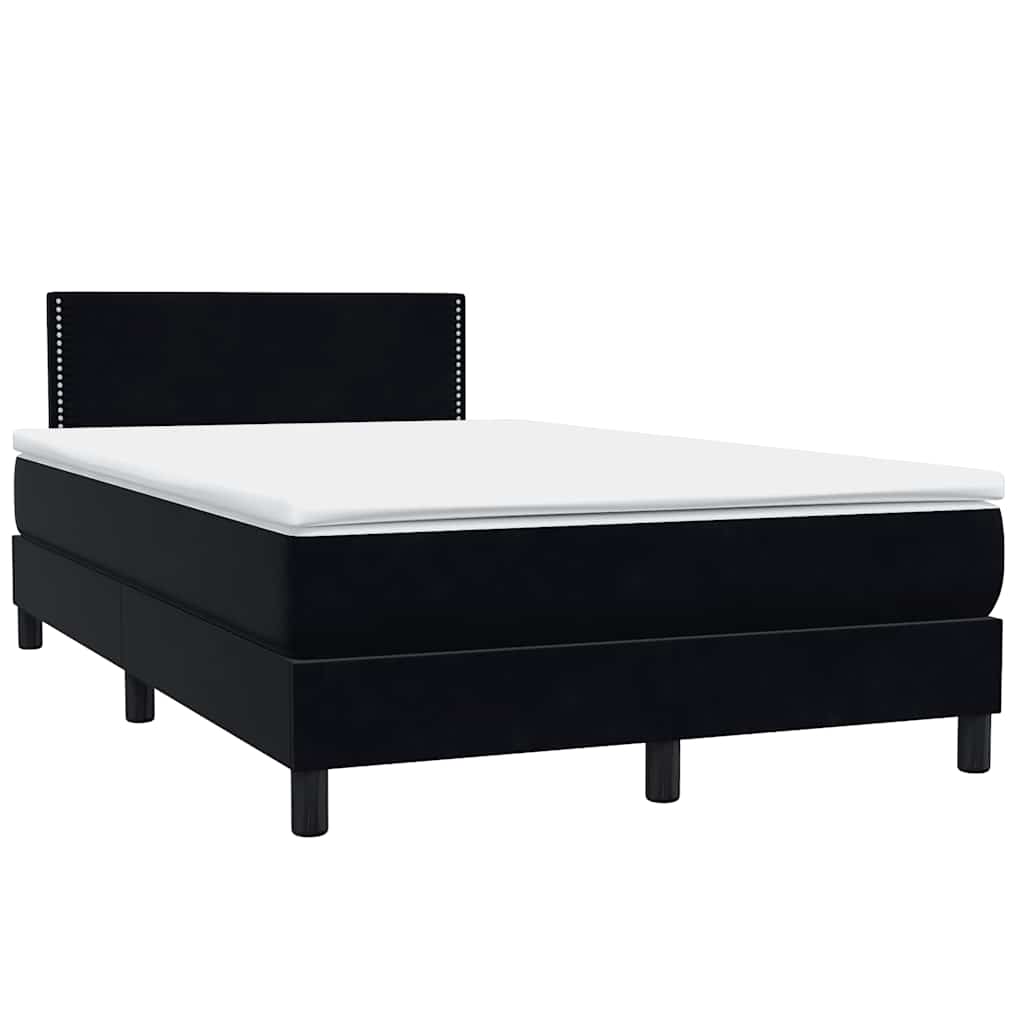 Boxspring met matras en LED fluweel zwart 120x220 cm