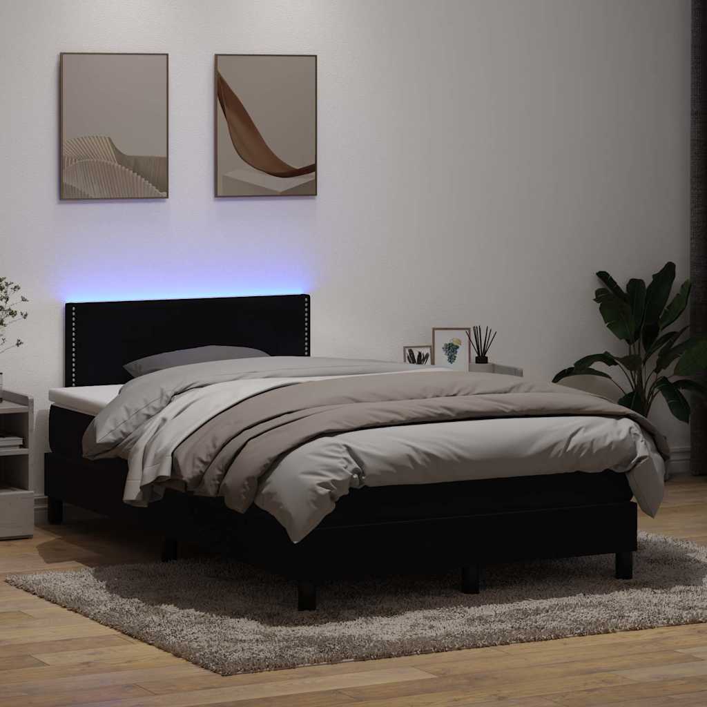 Boxspring met matras en LED fluweel zwart 120x220 cm