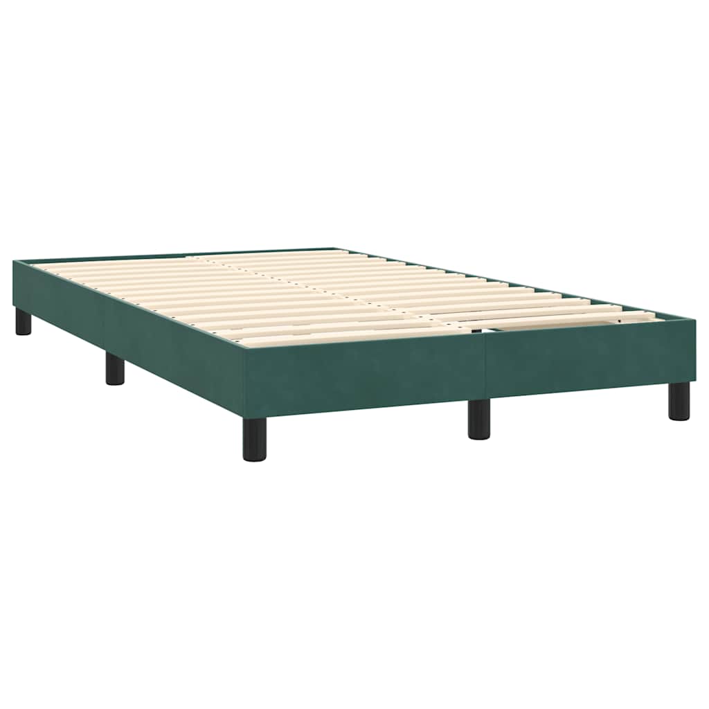 Boxspring met matras en LED fluweel donkergroen 120x220 cm