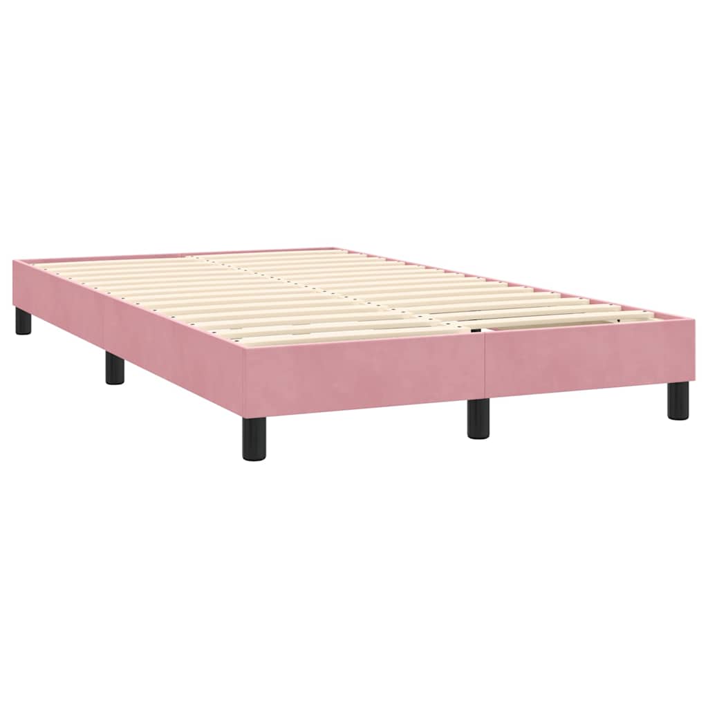 Boxspring met matras en LED fluweel roze 120x220 cm
