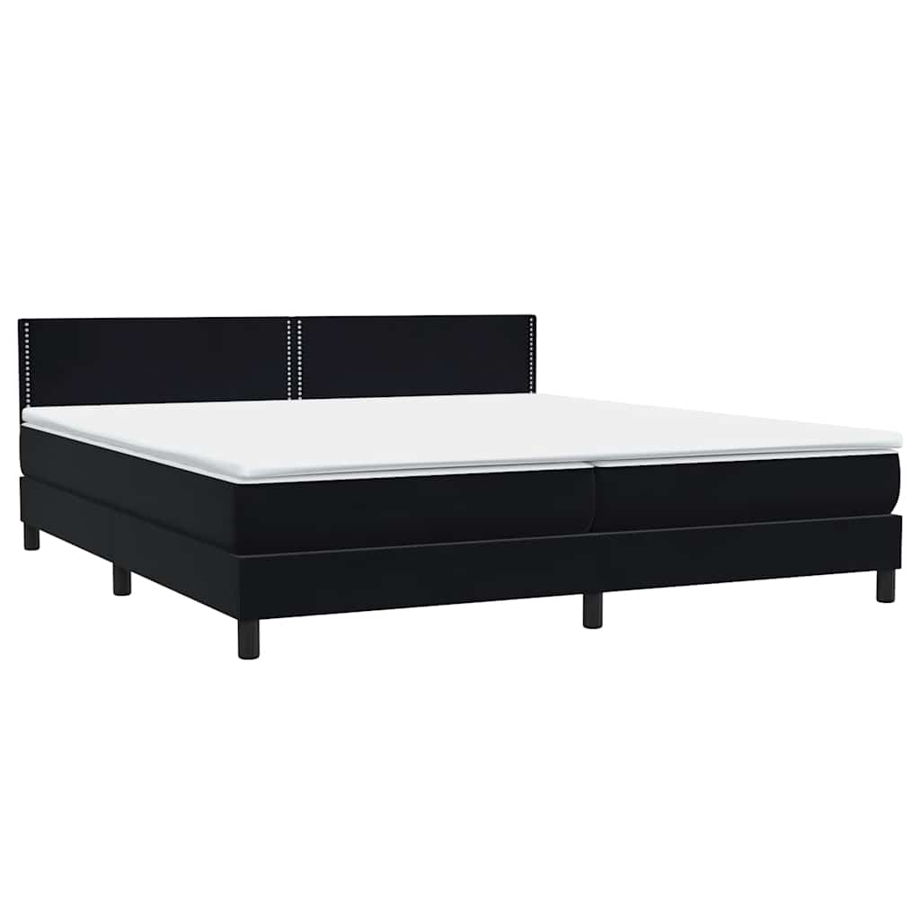 Boxspring met matras en LED fluweel zwart 180x220 cm is nu te koop bij PeponiXL, paradijselijk wonen!