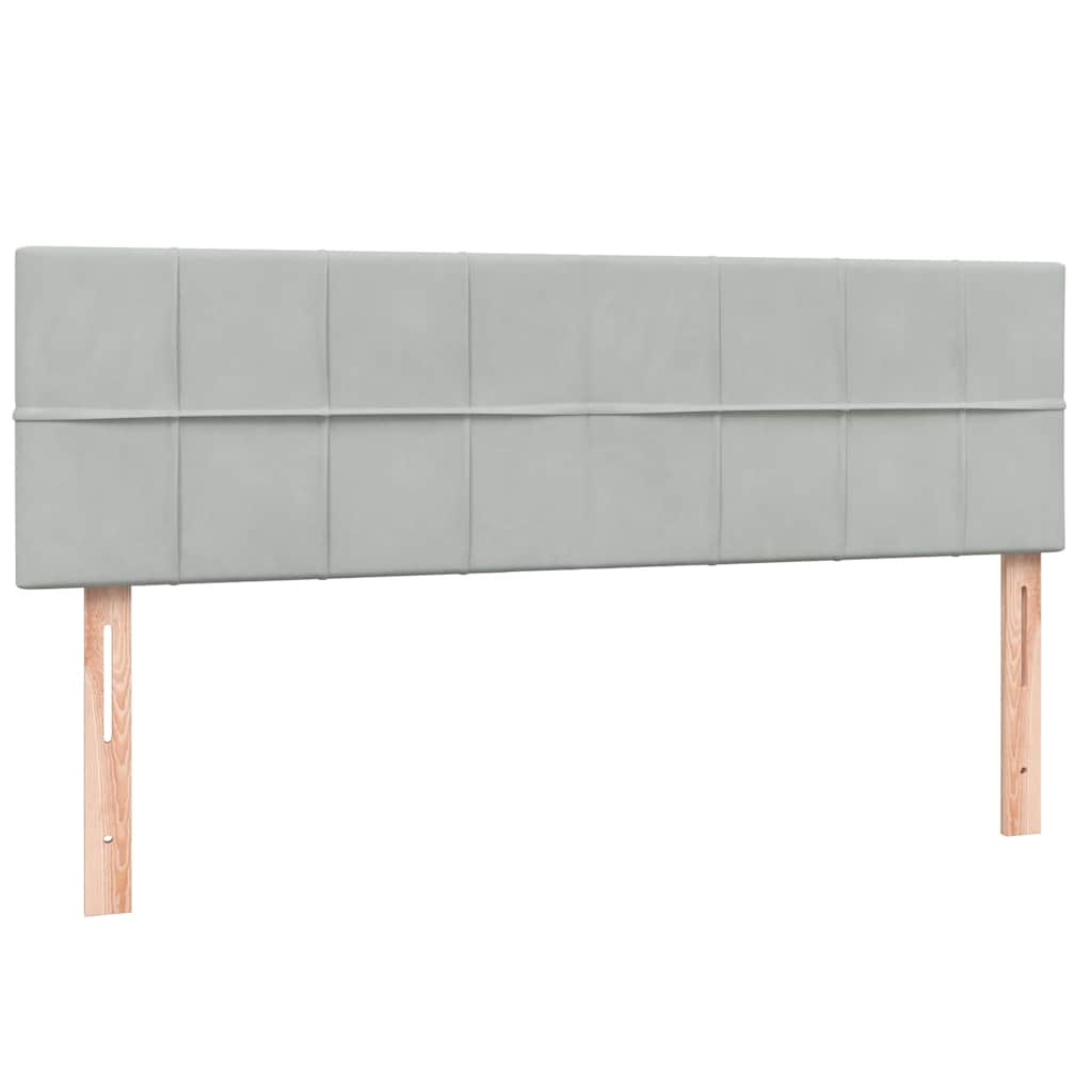 Boxspring met matras en LED fluweel lichtgrijs 160x210 cm is nu te koop bij PeponiXL, paradijselijk wonen!